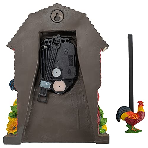 Pendule horloge rustique coq de ferme pour mur vide et triste