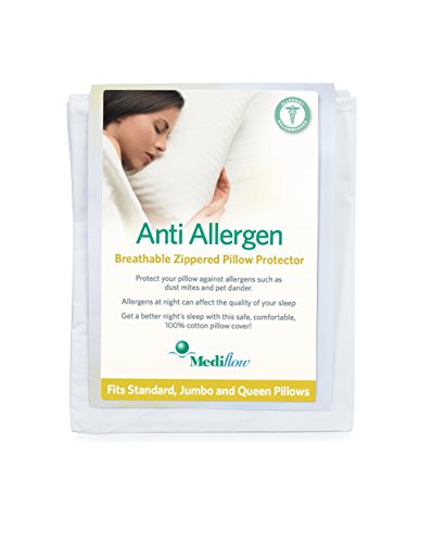 Mediflow 1620-06 Anti-Allergen Pillow Protector 100% Cotton – 240 Thread Count– Soft Hypoallergenic