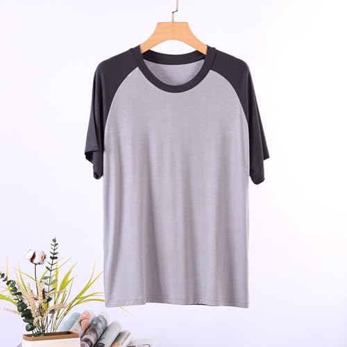 Raglan T-Shirts for Men Casual Short Sleeve Night Shirts Crew Neck Pajama Tops Comfy Sleepwear Jersey Tee Shirt2