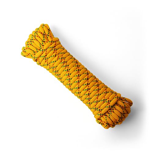 SNURO Polypropylenseil (10mm, 20M, gelb mit rot und grün) - Leichtes,...