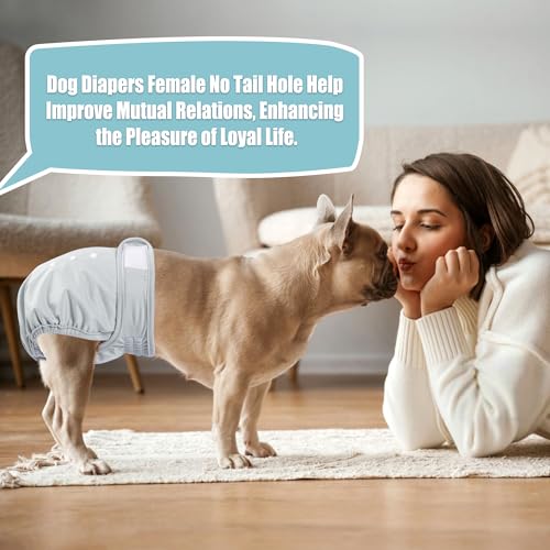 Image of wegreeco Frenchie Dog Diapers Female No Tail Hole, Washable Pet French Puppy Bulldog Diapers Female for Period Heat, Reusable Doggy Doggie Dog Diapers (X-Large)
