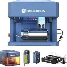 SCULPFUN iCube Ultra Dual Laser Engraver with RA Mini Rotary Roller, 12W Diode Laser + 1.2W Infrared Laser, Laser Engraving Machine with Smoke Filter, Portable Laser Cutter