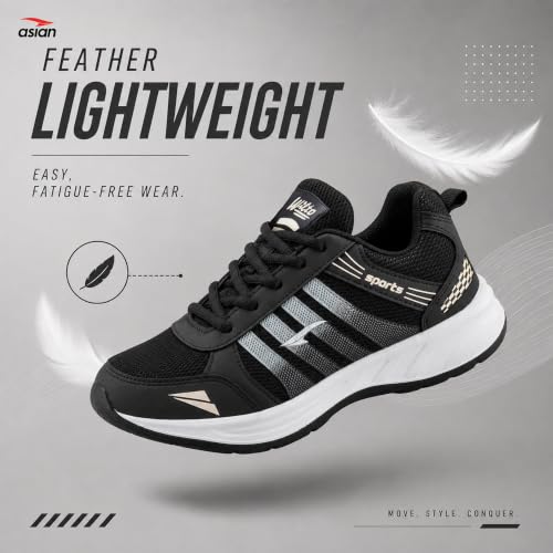Image of ASIAN Wonder-21 Men's Running Shoes | Lace-Up Shoes with Lightweight Mesh Upper | Cushioned Comfort & Durable Grip for Daily Use