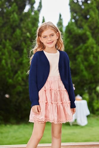 GRACE KARIN Girls Long Sleeve Bolero Shrug Cardigan Sweater Dress Cover Up 6-12Y2