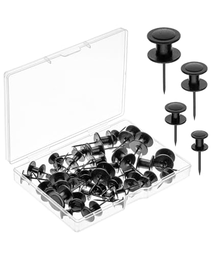 Image of Mr. Pen- Double Headed Picture Hanging Nails, 40 Pack, Black | Push Pins for Wall