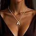 Inerney Gold Bubble Letter Necklace Initial Necklaces for Women, Chunky 14K Plated Balloon Initials, Trendy Charm Non Tarnish Custom Name A Pendant Jewelry Gifts for Mom