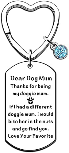 JMIMO Dog Mum Gifts Keyring for Women Mother's Day Gift Dog Mum Birthday Gift Dog Lovers Gift Funny Dog Owner Gift for Dog Mum Mummy Christmas Present