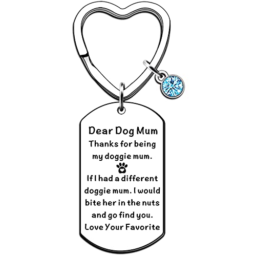 Amzq,Portachiavi con scritta "Dog Mum", regalo per la festa della mamma, per il cane o la mamma, regalo divertente per il proprietario del cane, per la mamma o per il regalo di Natale