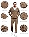 LecGee Mens Tracksuit Sets Long Sleeve Athletic Outfits 2 Piece Fashion Sweatsuit Soild Color Fall Jogging Suit(Khaki,L)