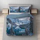 [Juego de cama de fácil cuidado] El material resistente se puede lavar a máquina para una vida sin complicaciones. Secar a baja temperatura; no usar lejía. La funda nórdica de microfibra ultrasuave con cierre de cremallera oculto es resistente al encogimiento y conserva su forma tras los lavados.