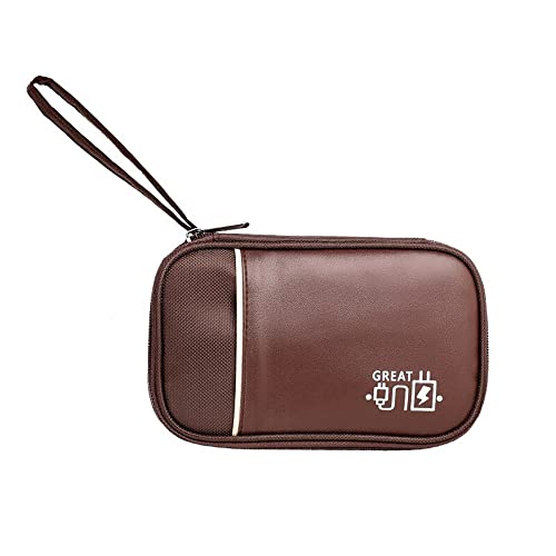 Styleys Travel Organizer Bag Cable Storage Organizer Bag Portable Waterproof for Cable Cord Electronics, Charger for Travel, S12004 - Brown, Electronics accessories organizer