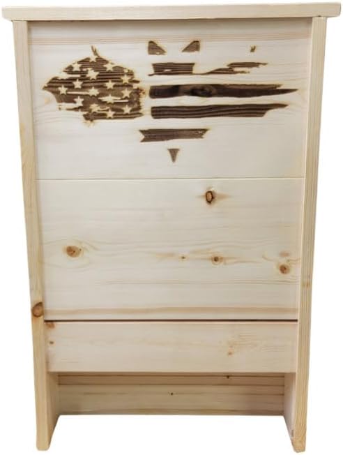 XL Natural Pine Bat House 3 Chamber, Easy Install