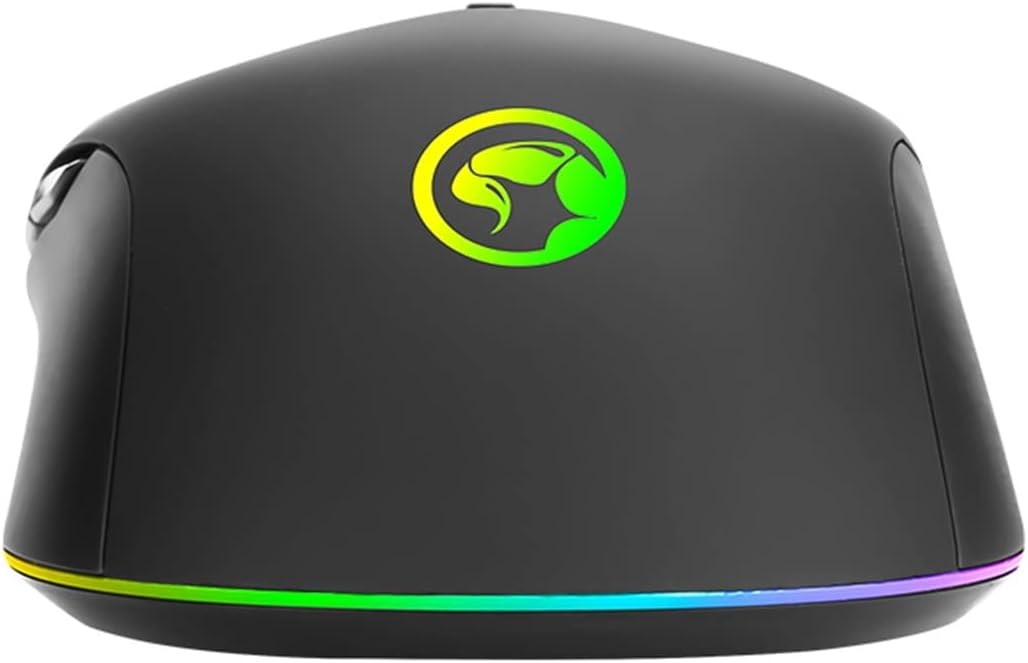 Rear view of Marvo M422 Gaming Mouse showing the base and RGB strip