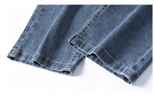 Men's Thin Vintage Jeans Straight Trousers Slim Elastic Breathable Male Clothing Denim Trousers3