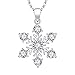 JO WISDOM Collar Copos de nieve de Plata de ley 925 Mujer,Colgante con Cadena Congelado Copos de nieve con 3A Circonia Joyas de Navidad para Mujer