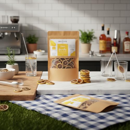 Image of Bab Louie & Co. Lemon Dehydrated Fruits Garnishes For Cocktail, Mocktail, Detox Water, Green Tea, Snacks | Air Dried | Gluten Free | Vegan | No Sugar | 100% Natural | Zero Preservatives | 50 gm