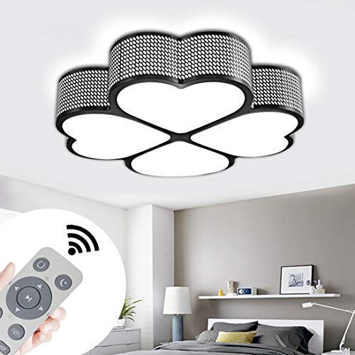 Preisvergleich Produktbild COOSNUG LED Deckenleuchte 48W Dimmbar Glücksklee Deckenlampe Wohnzimmer Schlafzimmer Flurleuchte Küche Leuchte Schwarz