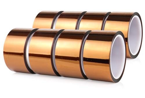 Image of BOMEI PACK Polyimide Tape, 8 Pack High-Temperature Resistant Tape 2inch x 33m(108ft), No Residue Heat-Resistant Tape for Electric Task, 3D Printing, Soldering, Sublimation, Masking