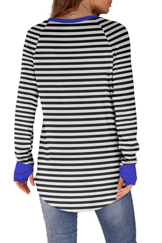 Image of XIEERDUO Womens Tunic Tops to Wear with Leggings Long Sleeve Thumb Hole Shirts Crew Neck Curved Hem