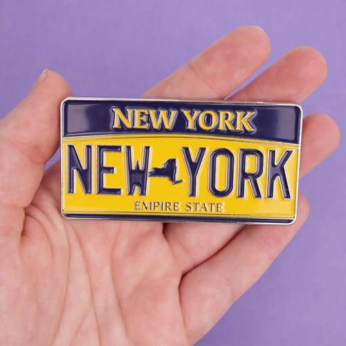 Imán decorativo placa Nueva York 3 x 1.5 pulgadas miniatura 6