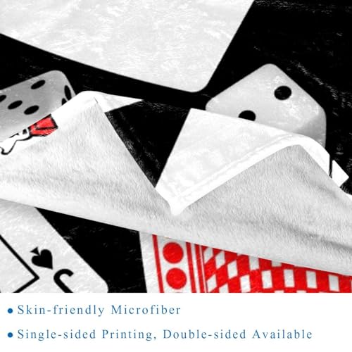 Couverture dés et blackjack idée cadeau originale et douce pour lit et canapé
