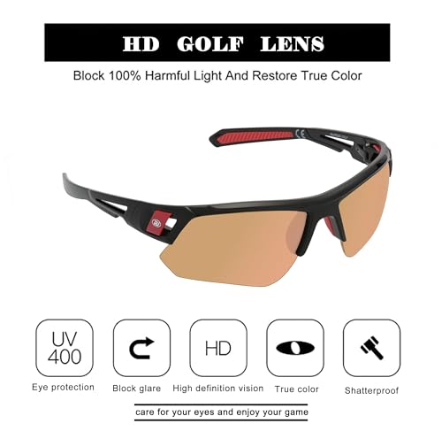 BLAITEJUS Rose Gold Golf Sunglasses