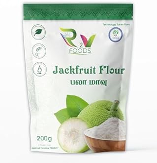 R2V FOODS- Jackfruit Flour 200g | 100% Natural Green/Raw Jackfruit Powder (Kadhal Atta) from Panruti | Gluten Free, High Fiber, Low GI Palaa Maavu | Supports Digestive Health,Helps Control Sugar, No Added Preservatives