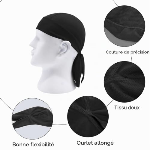 TSHAOUN Lot de 3 Bandanas, Capuches de Sport en Plein air à séchage Rapide, Bandana de Cyclisme Sport Fonctionnel Foulard Couvre Bonnet de Vélo Sports,été Léger Confortable Respirant (3 pièces) – vue 3