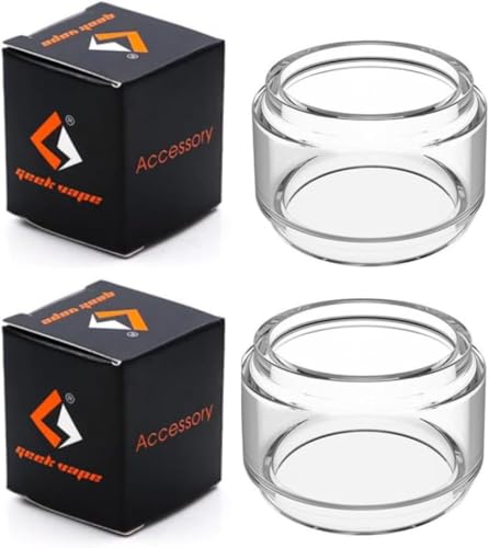 Geekvape Zeus Bubble Glass XL - 2 Pack for Geekvape Zeus Tank Bubble Glass, Rta Tank, Geekvape Tank, Geekvape Zeus Sub Ohm Tank Bubble Glass, Geek Vape Zeus Tank Glass - No Nicotine