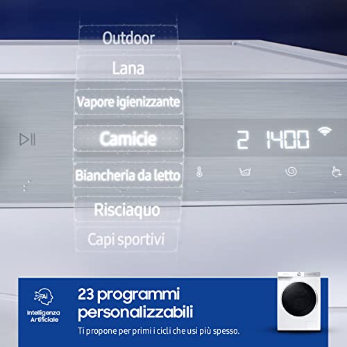 Samsung WW90T734DWH Lavatrice 9kg UltraWash Ai Control Libera installazione Caricamento frontale 1400 Giri/min Bianco A - 3