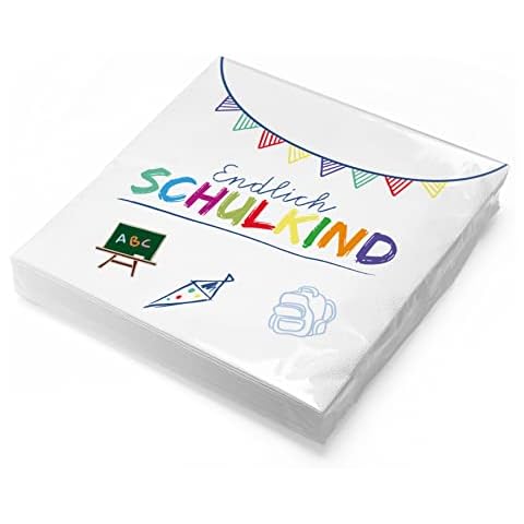 itenga Servietten Endlich Schulkind 30 x 30 cm 3-lagig 20 Stück Cover
