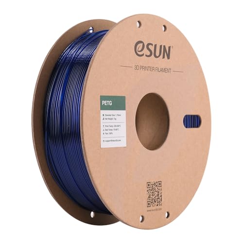 eSUN PETG Filament Translucent Blue, 3D Printing Filament 1kg Spool(2.2lbs), 3D Filament 1.75mm Dimensional Accuracy +/-