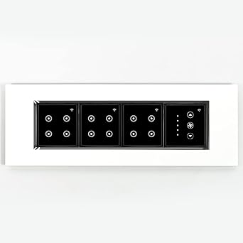 L&G 8 Modular Smart Switch Board |12 Smart Switch Control, 1 Smart Fan Regulator | German technology meets Indian standards (Compatible with Alexa, OK Google & SIRI Shortcut Compatible) (Size: 8M Horizontal- 262 x 90 x 45 mm)