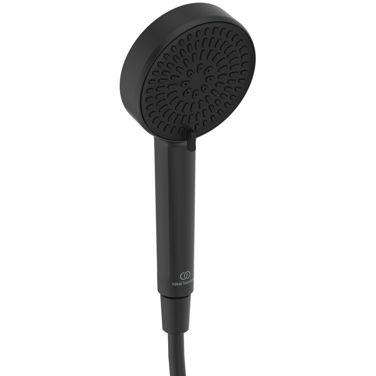 Ideal Standard Idealrain Alu+ Multi Function handspray, with Two Spray Modes Switched by a Rotary Control, Water-Saving Shower Head with EasyClean nozzles – Matt Black (100x56x232 mm)