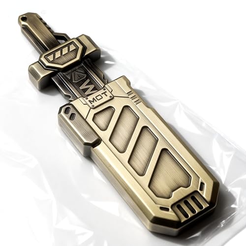 YKAIFZON 6-Gear Magnetic Sword Fidget Slider, Antique Gold Metal EDC Fidget Toy for Adults, Stress Relief & Anxiety Gadget with Satisfying Click Sounds, ADHD Focus Tool, Gift Box Included