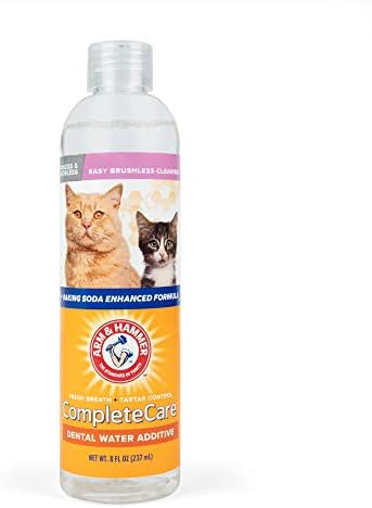 Arm & Hammer Complete Care Fresh Dental Water Additive for Cats - PetWater Additive, Cat Dental Care Bad Breath, Cat Supplies , White, 8 Fl Oz (Pack of 1)