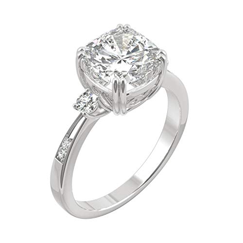 Charles & Colvard 14K Gold Moissanite 8mm Cushion Engagement Ring, 2.54cttw DEW2