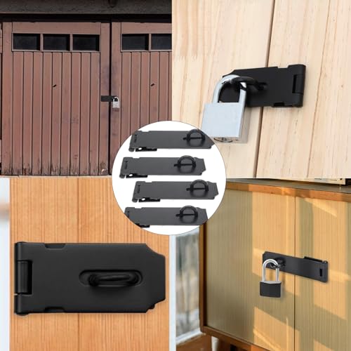 Joyangy 4-Pack Heavy Duty Stainless Steel Padlock Hasp Latch 5 Inch Black by Joyangy - Image 6
