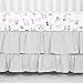 TILLYOU Crib Skirt Dust Ruffle Double Layer, Microfiber Nursery Crib Toddler Bedding Skirts for Baby Boys Girls, 14" Drop, Pale Grey
