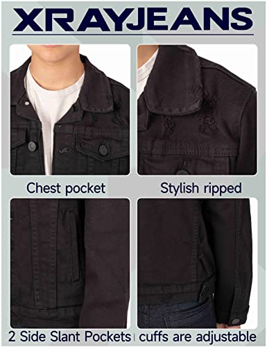 Image of X RAY Boys & Kids Denim Jean Jacket, 100% Cotton & Cotton Flex Washed Fall Outerwear Trucker Casual Jacket for Boys
