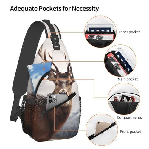 Bolso cruzado deportivo negro para hombres y mujeres miniatura 4