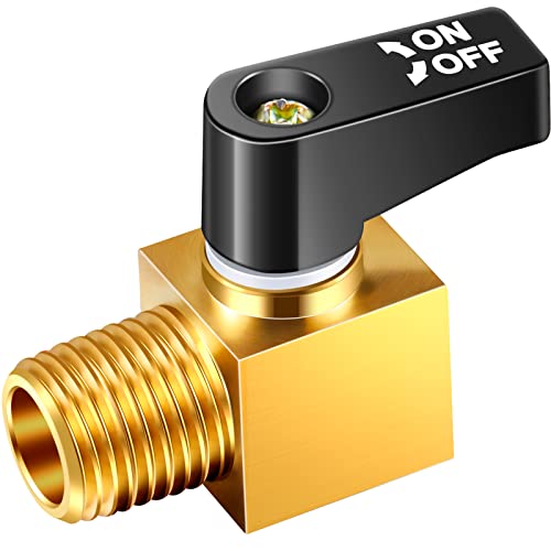 Tondiamo Air Compressor Valve, Mini Metal Ball Type Air Tank Drain Valve Brass, 1/4 Inch NPT Male x NPT Female for Air Compressor Part(1 Piece)