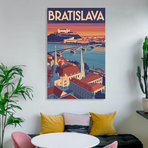 Toile murale Bratislava Cityscape 20x30inch impression HD moderne