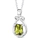 1.50 Carats Genuine Emerald Cut Peridot Sterling Silver Pendant Necklace