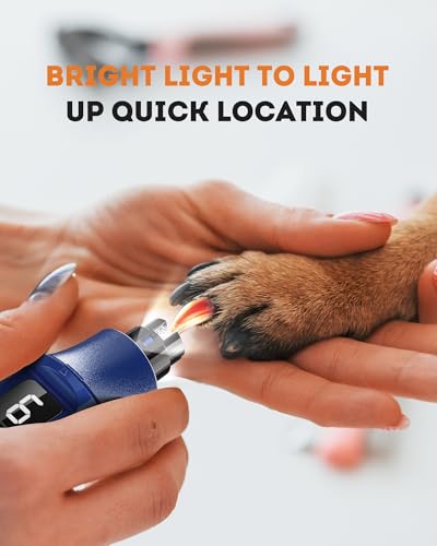 YABIFE 7-Speed Dog Nail Trimmers, Professional Dog Nail Grinder with Light - Heavy Duty Pet Nail Grinder for Dogs/Cats/Birds/Small Animals - Whisper Quiet, Single Hand Operation - Thumbnail 4