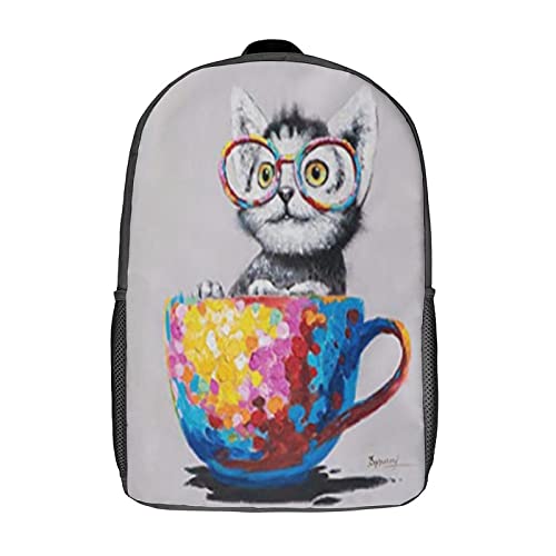 Sac d'école pour enfants solide contre le mal de dos motif Animals in A Cup