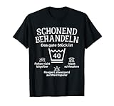 t-shirt 40. geburtstag frau Geschenk zum 40. Geburtstag - Die schonende Pflegeanleitung für den Mann mit 40. Dieser lustige Spruch Schonend behandeln, das gute alte Stück ist Vierzig sorgt garantiert für Lacher und gute Laune zum runden Vierzigsten. Vierzigster, Vierziger & Forty!