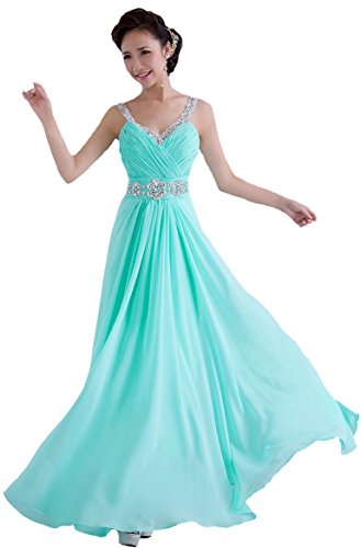 FairOnly M307 Women's Straps Evening Prom Bridesmaid Dress (XXX-Large,  Turquoise) at Amazon Women's Clothing store