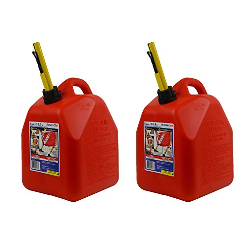 Scepter 5 Gallon EPA and CARB Ameri Can Gas Can w/Spill Proof Spout (2 Pack)