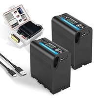 2 Stück 10800mAh Akku für Sony NP-F970 NP-F980 NP-F960 NP-F950 NP-F930 NP-F550 NP-F570 NP-F750 Ersatzakku für Sony Handycams, Field Monitor, Videoleuchte